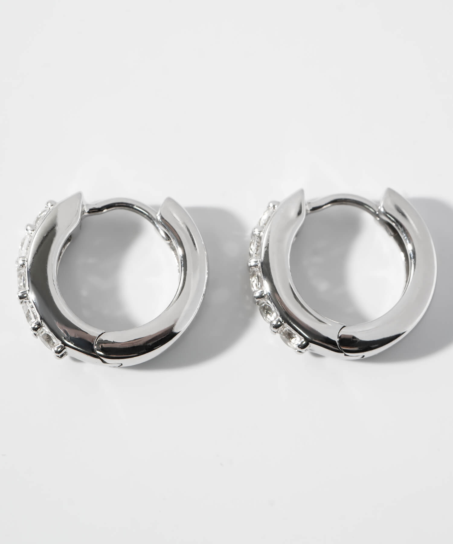 925 Sterling Silver Dazzling Hoop Earrings | ELVERIA