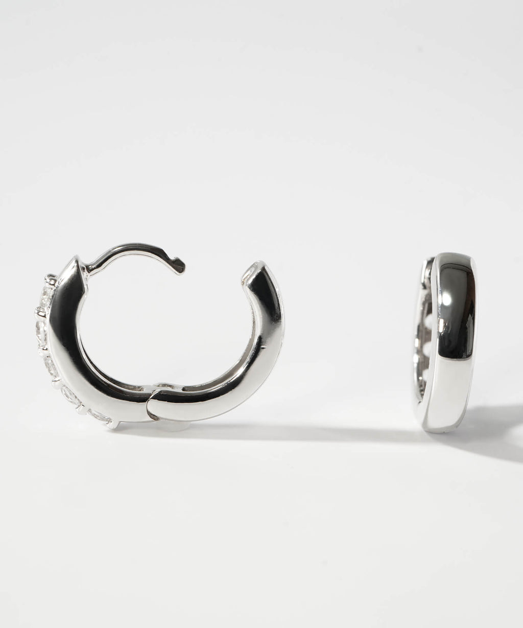 925 Sterling Silver Dazzling Hoop Earrings | ELVERIA