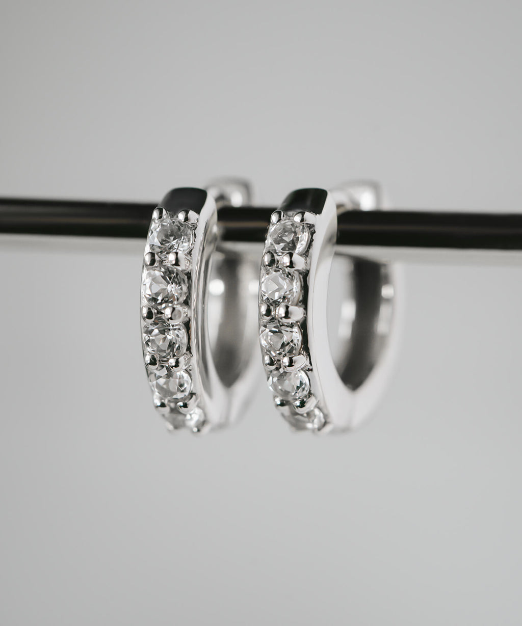 925 Sterling Silver Dazzling Hoop Earrings | ELVERIA