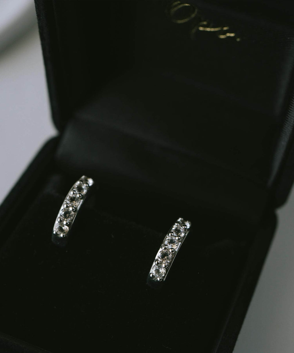 925 Sterling Silver Dazzling Hoop Earrings | ELVERIA