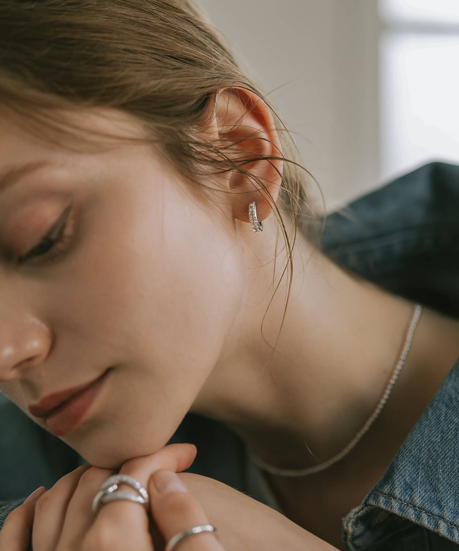 925 Sterling Silver Dazzling Hoop Earrings | ELVERIA