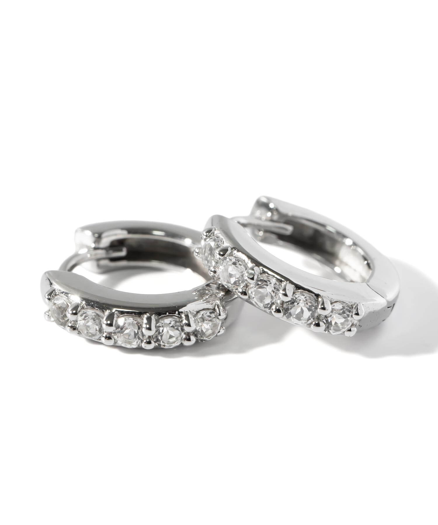 925 Sterling Silver Dazzling Hoop Earrings | ELVERIA