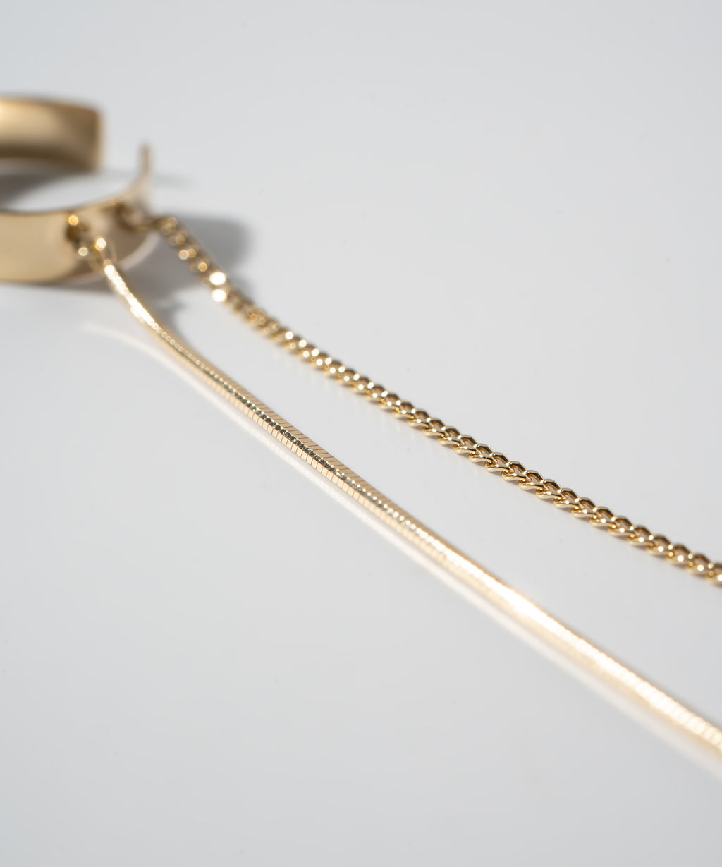 10K Gold Mix Chain Hoop Ear Cuff | ENLILLE-CODA