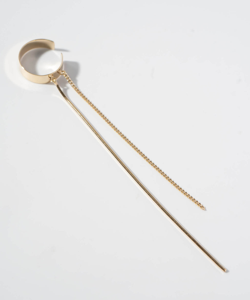 10K Gold Mix Chain Hoop Ear Cuff | ENLILLE-CODA