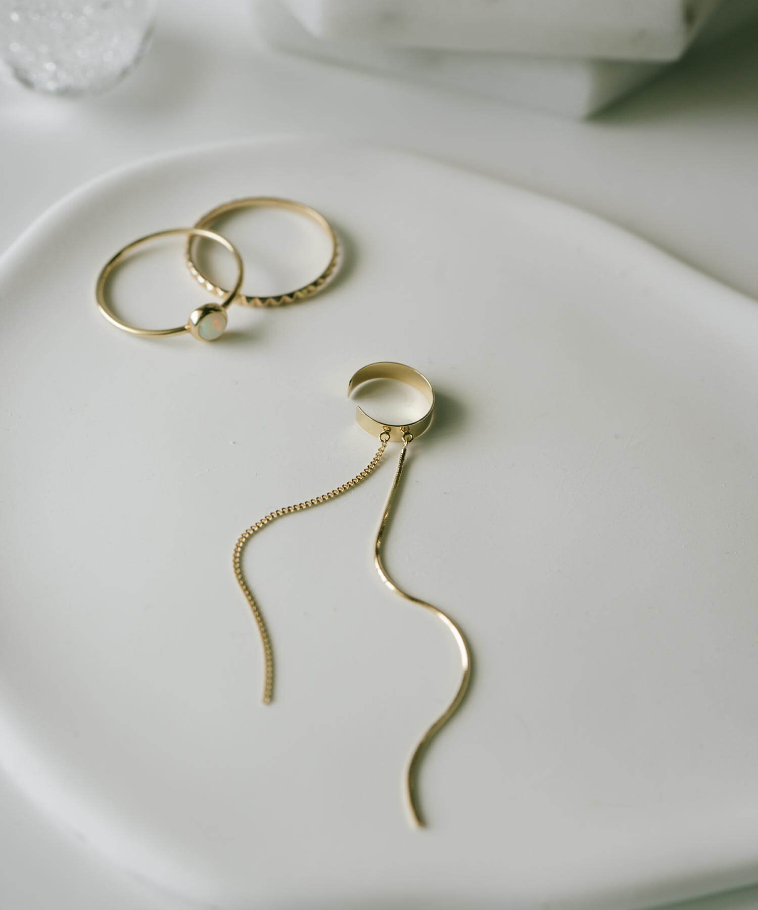 10K Gold Mix Chain Hoop Ear Cuff | ENLILLE-CODA