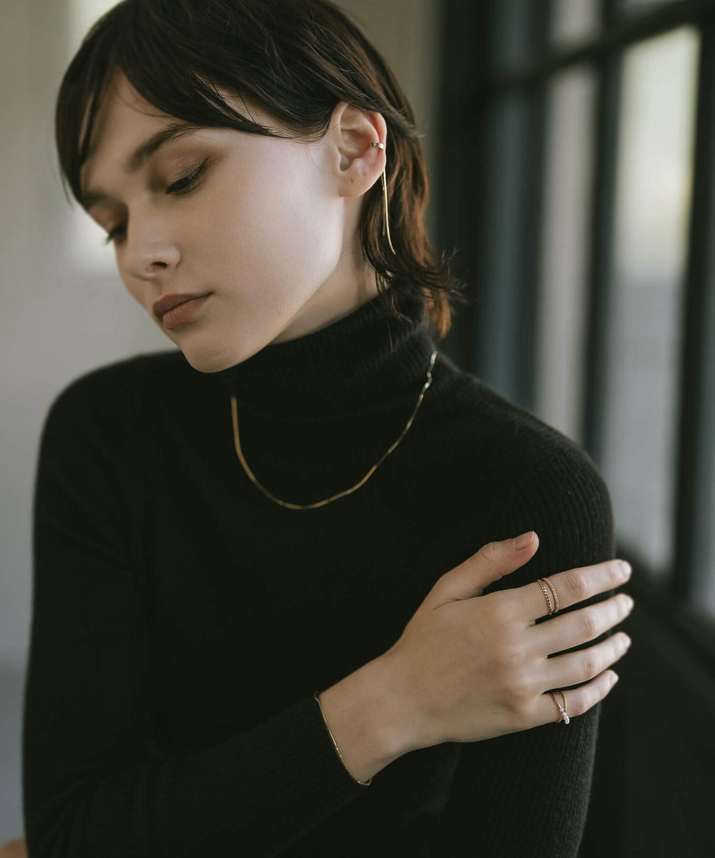 10K Gold Mix Chain Hoop Ear Cuff | ENLILLE-CODA