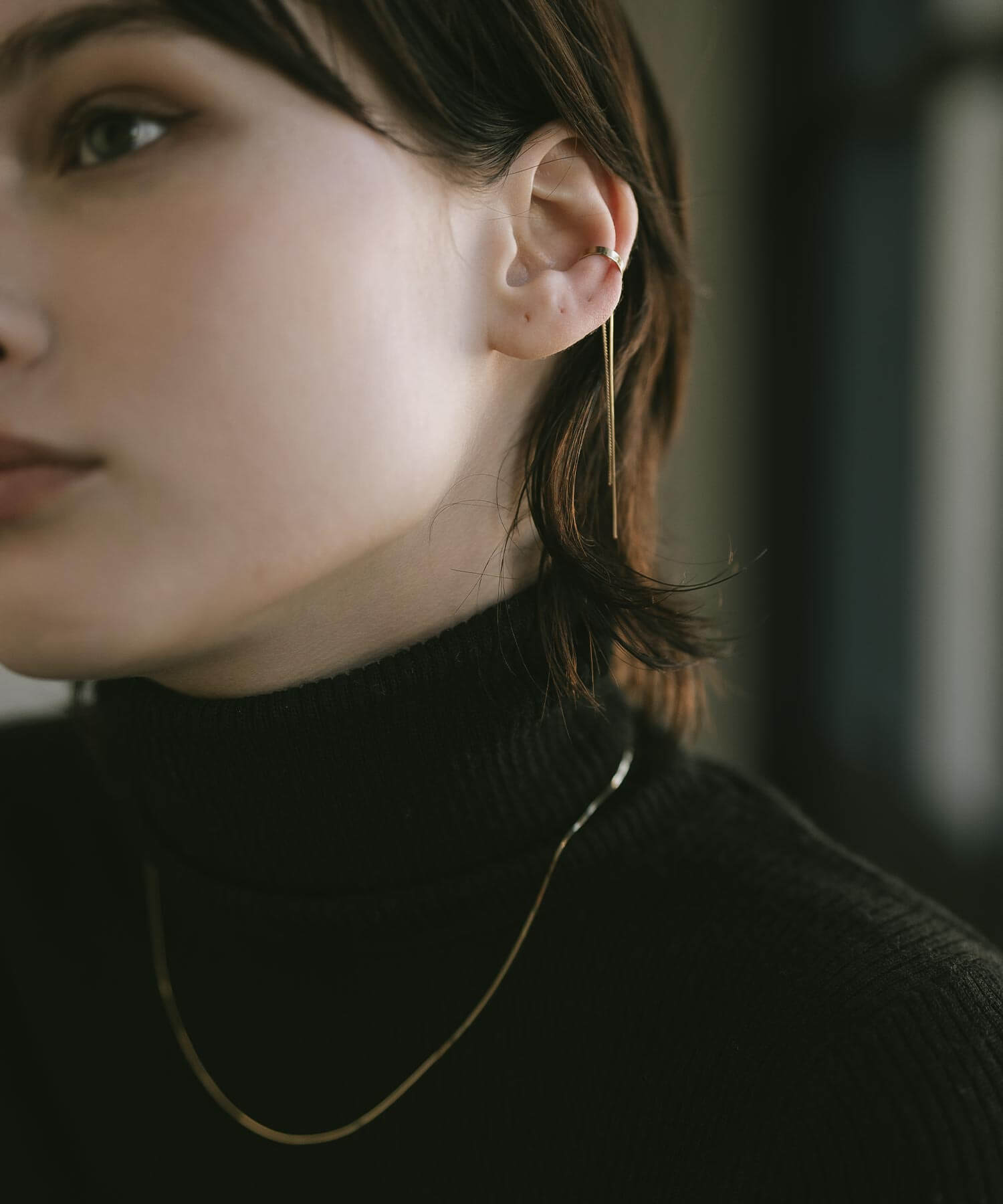 10K Gold Mix Chain Hoop Ear Cuff | ENLILLE-CODA