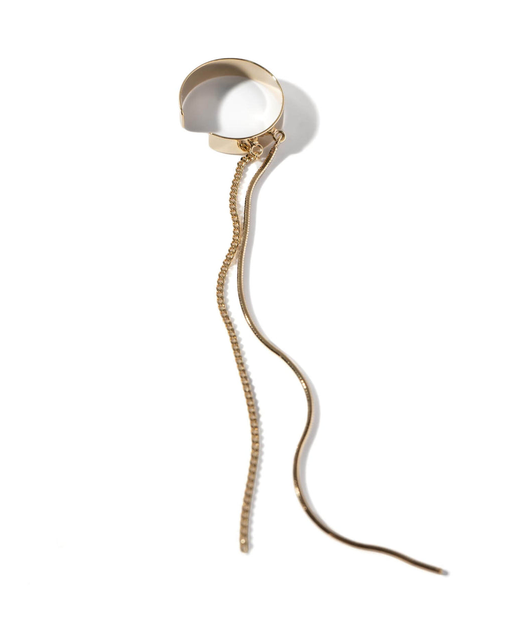 10K Gold Mix Chain Hoop Ear Cuff | ENLILLE-CODA