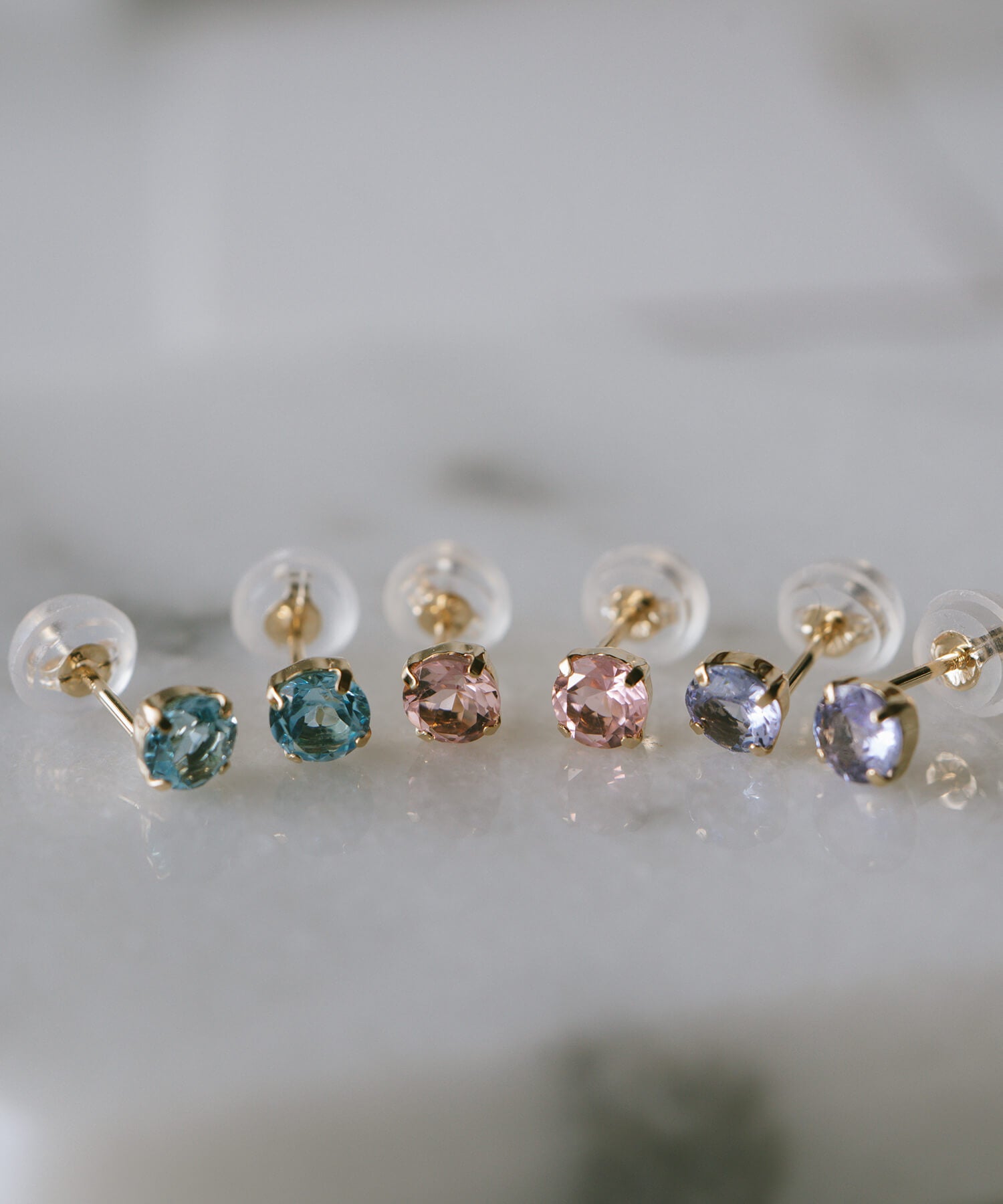 10K Gold Claw Stud Gemstone Earrings | ENLILLE-NOVA