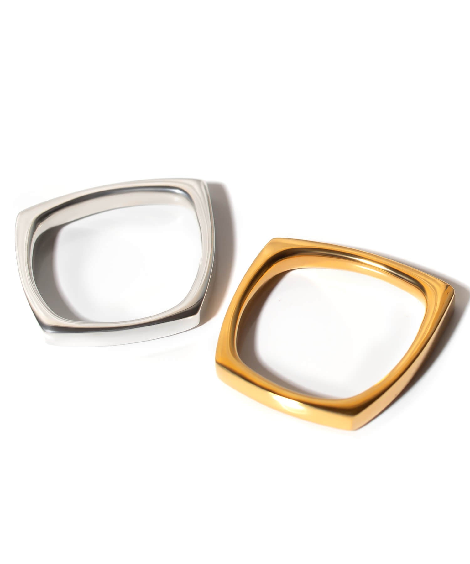 18K Gold Plated Sterling Silver Curvy Square Ring | EOLOU
