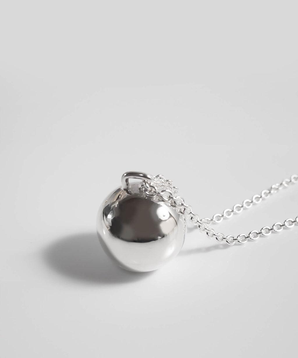 18K Gold Plated Sterling Silver Round Ball Long Necklace | FAFAO