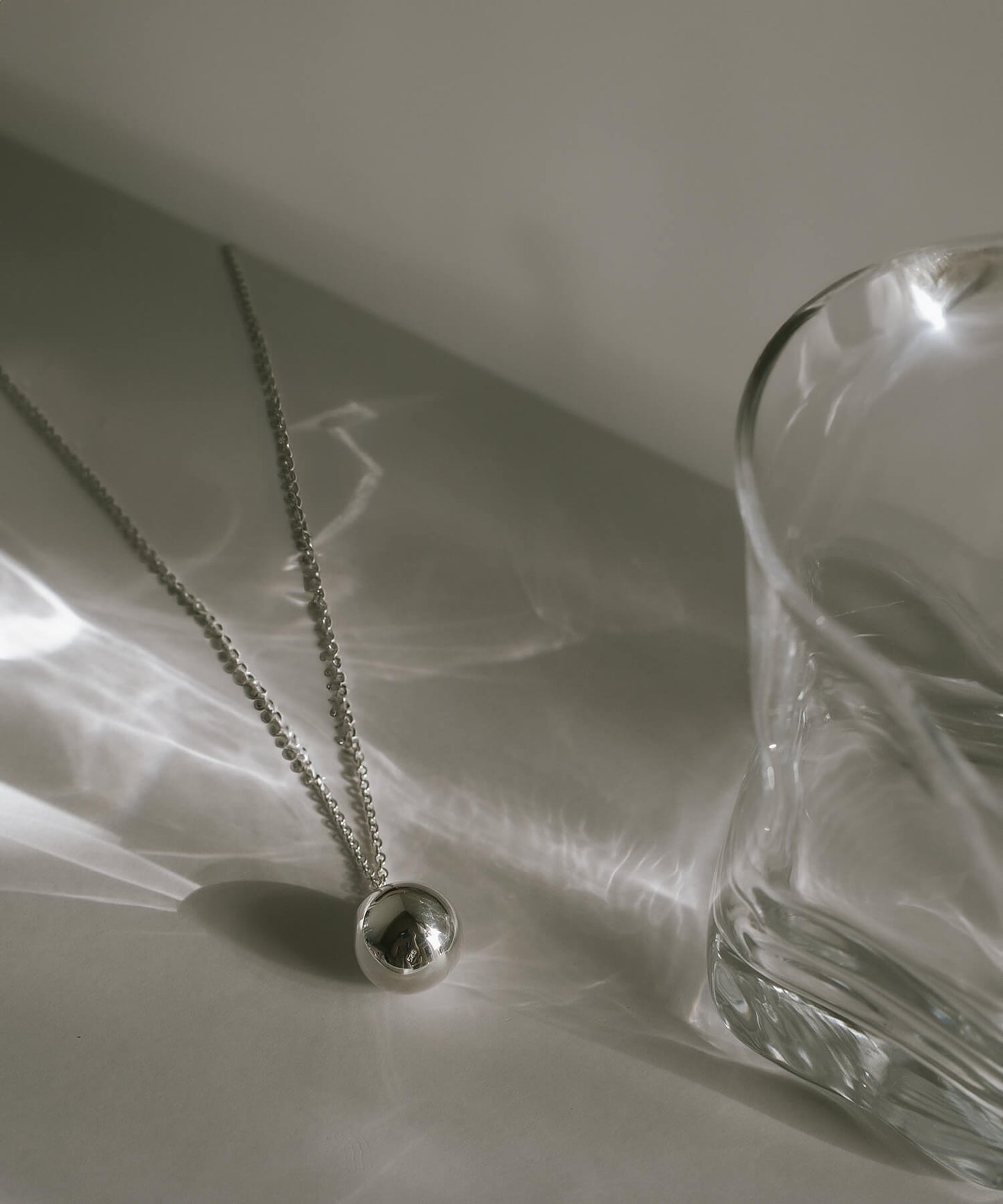 Silver925 Round Ball Long Necklace | FAFAO