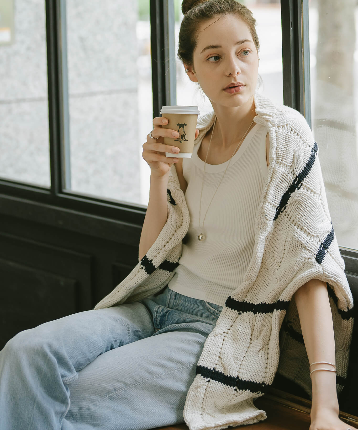 18K Gold Plated Sterling Silver Round Ball Long Necklace | FAFAO