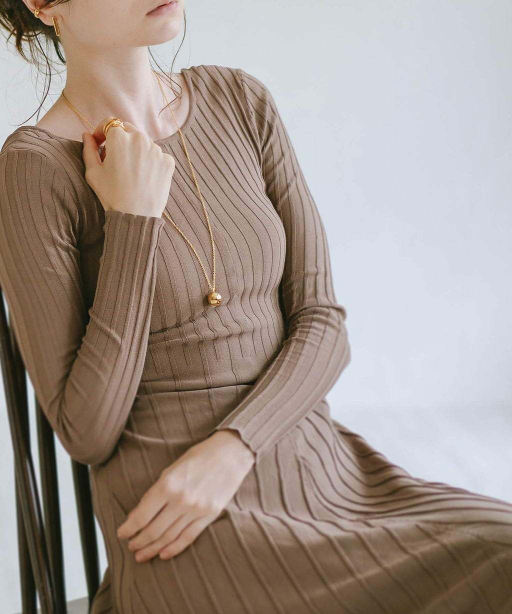 18K Gold Plated Sterling Silver Round Ball Long Necklace | FAFAO