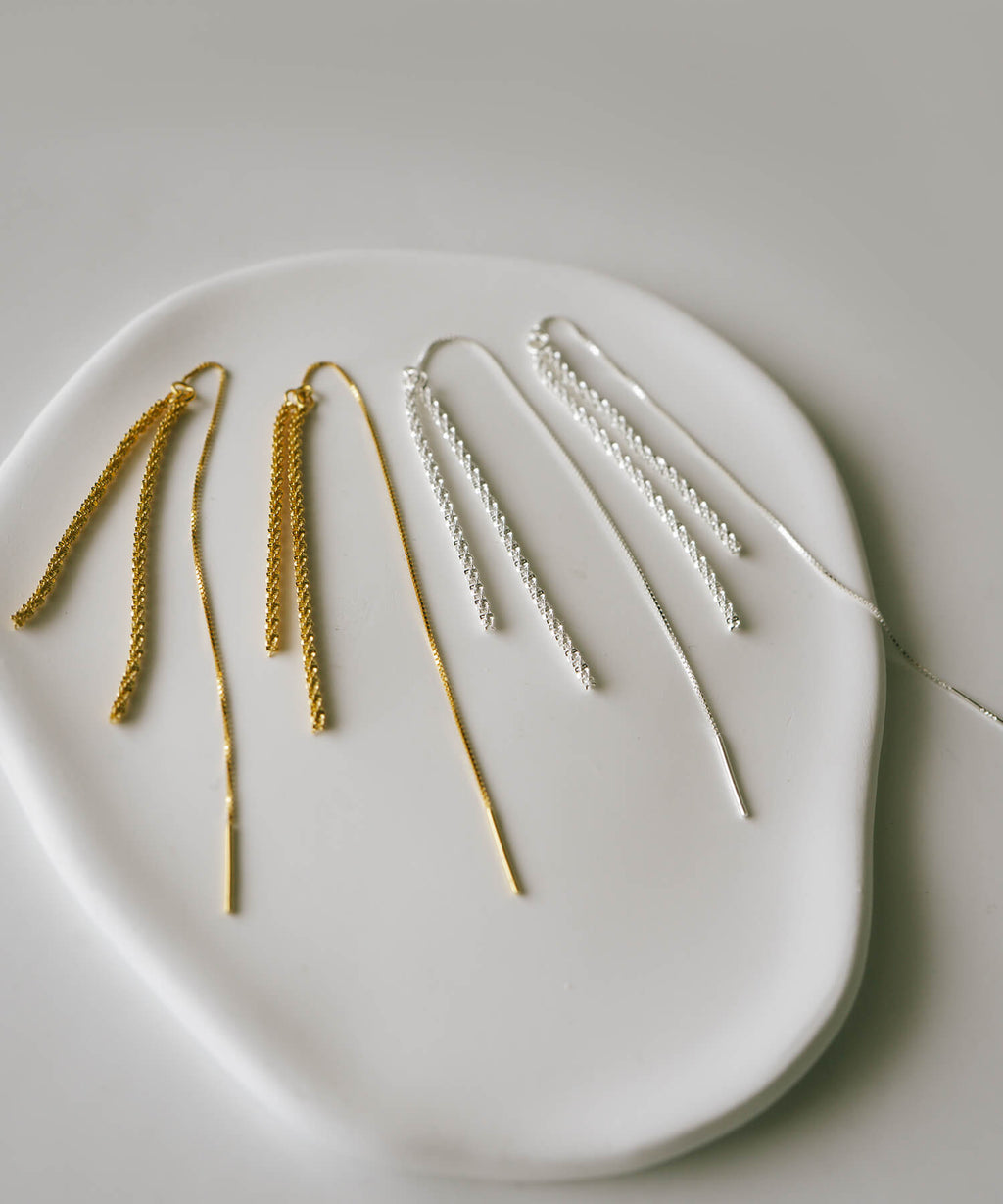 18K Gold Plated Sterling Silver Tassel Earrings | FILARA
