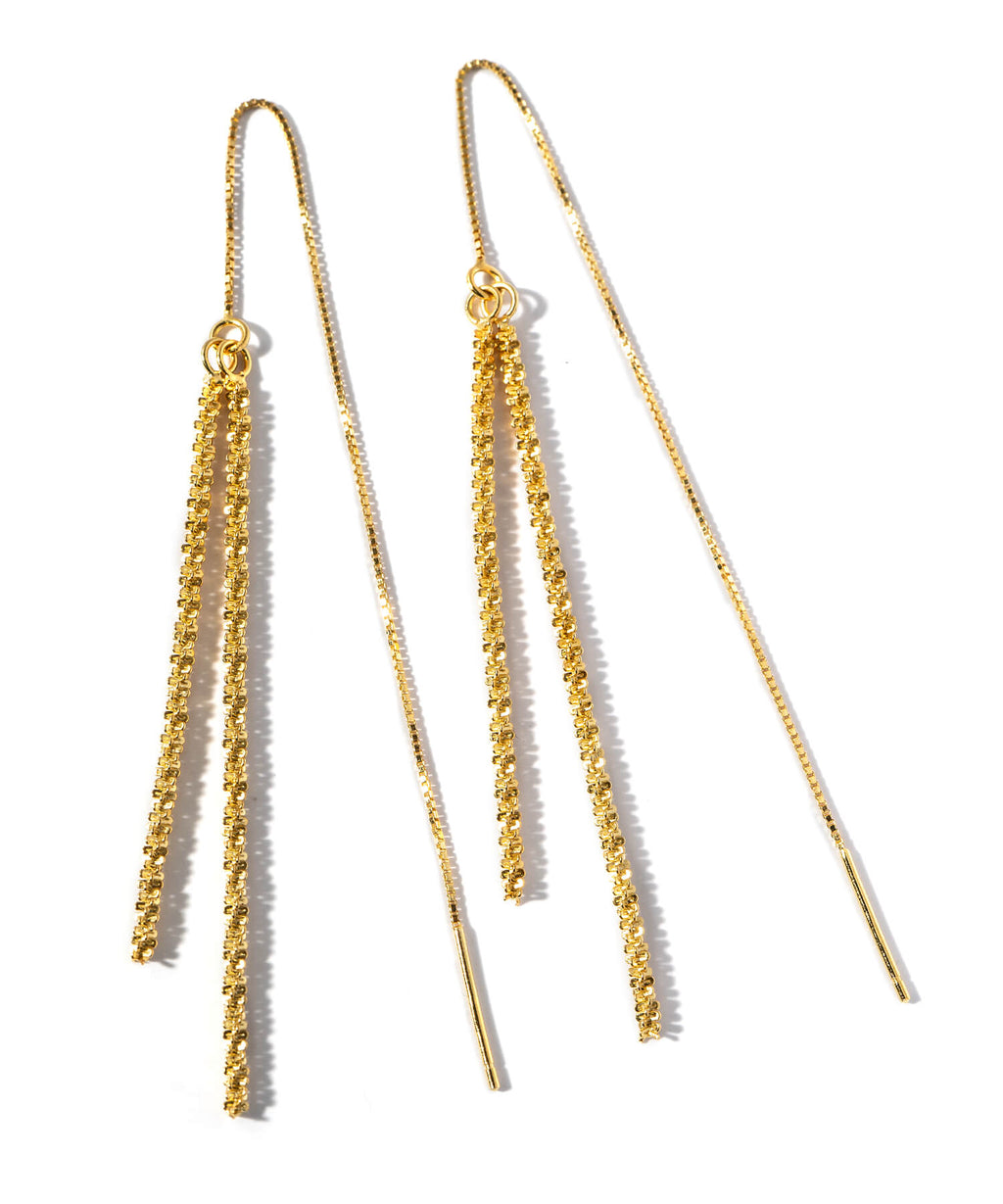 18K Gold Plated Sterling Silver Tassel Earrings | FILARA