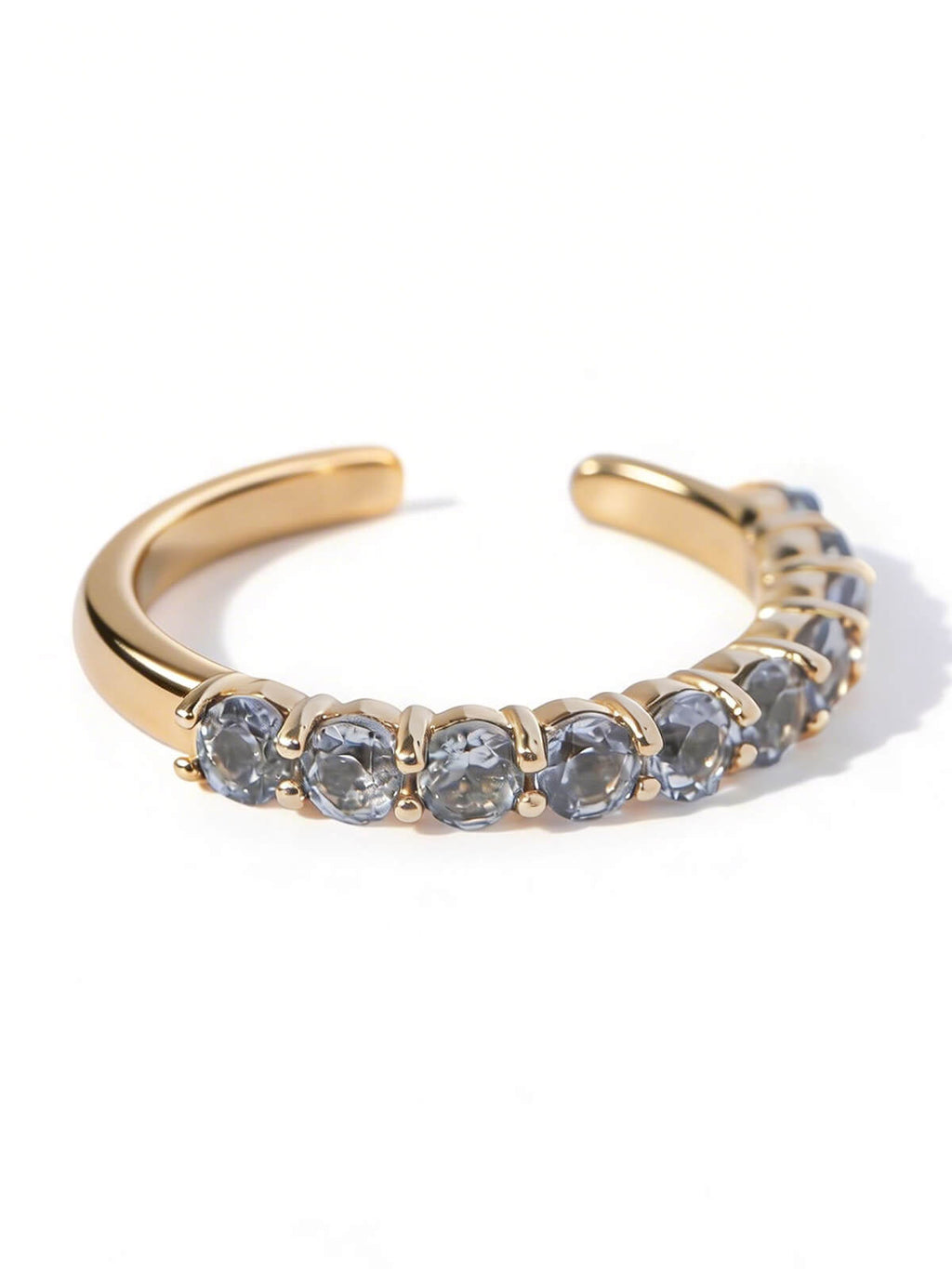 10K Gold Gemstone Elegant Hoop Earcuff | FLONE