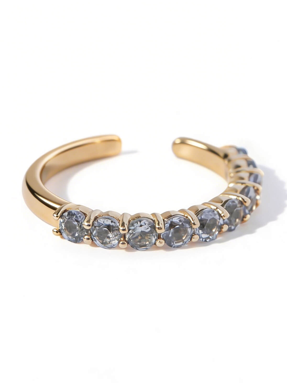 10K Gold Gemstone Elegant Hoop Earcuff | FLONE