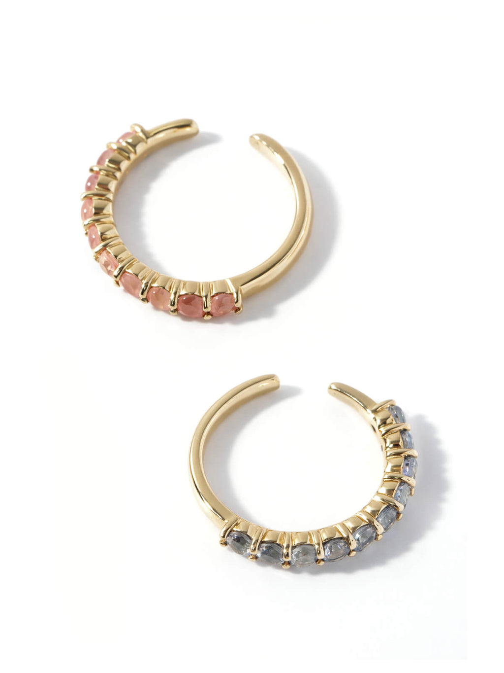 10K Gold Gemstone Elegant Hoop Earcuff | FLONE