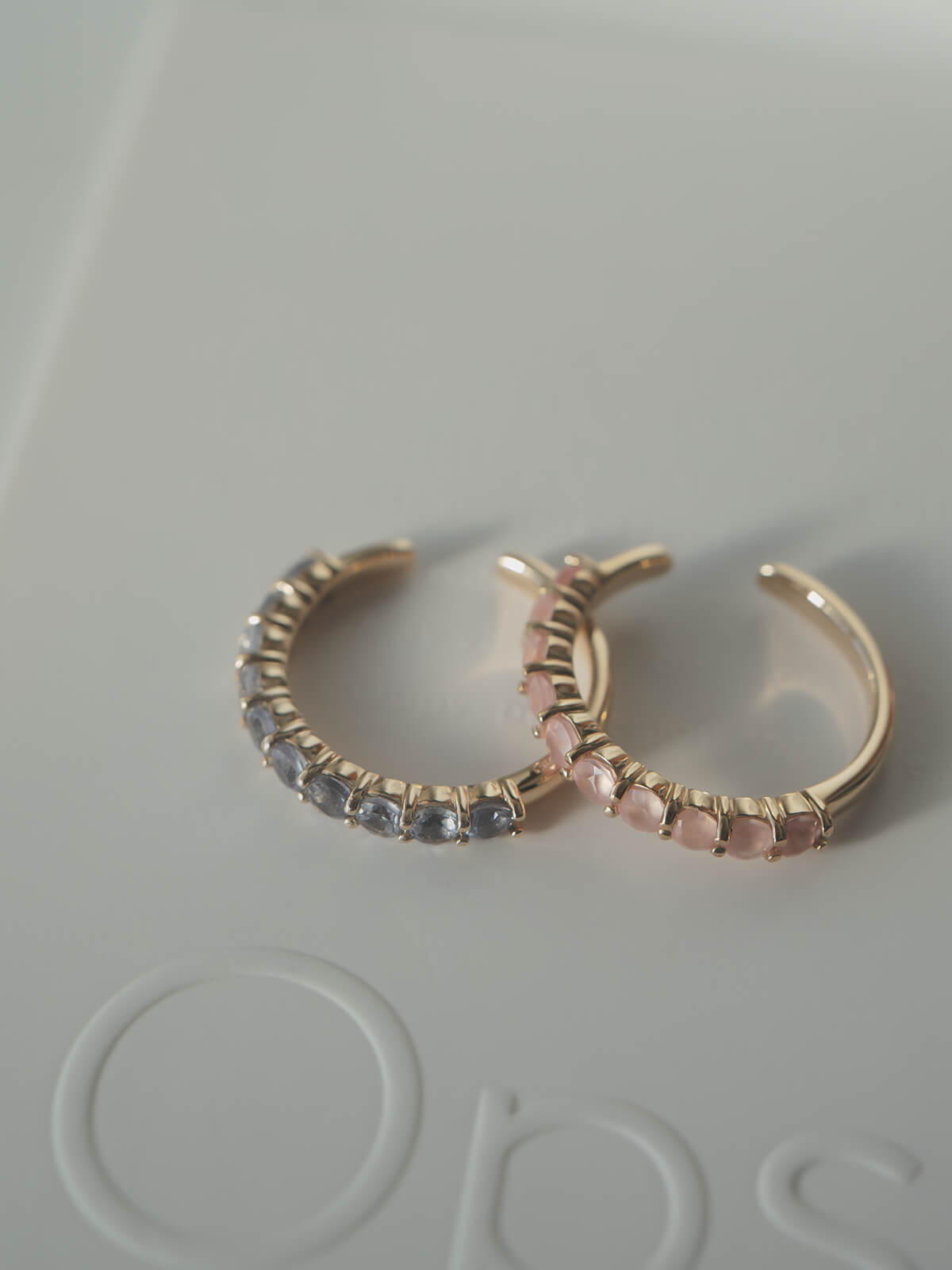 10K Gold Gemstone Elegant Hoop Earcuff | FLONE