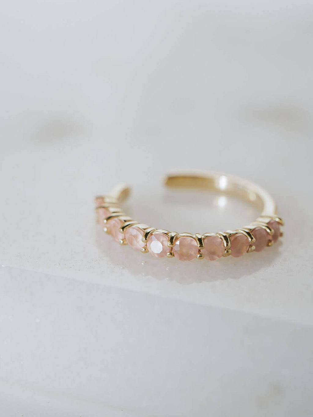 10K Gold Gemstone Elegant Hoop Earcuff | FLONE