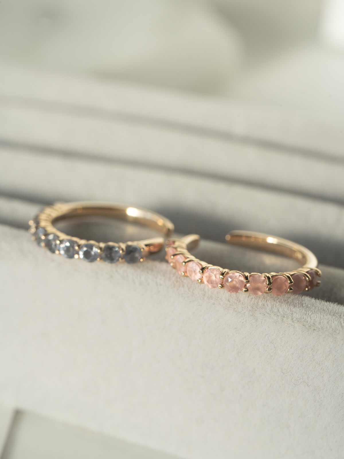 10K Gold Gemstone Elegant Hoop Earcuff | FLONE