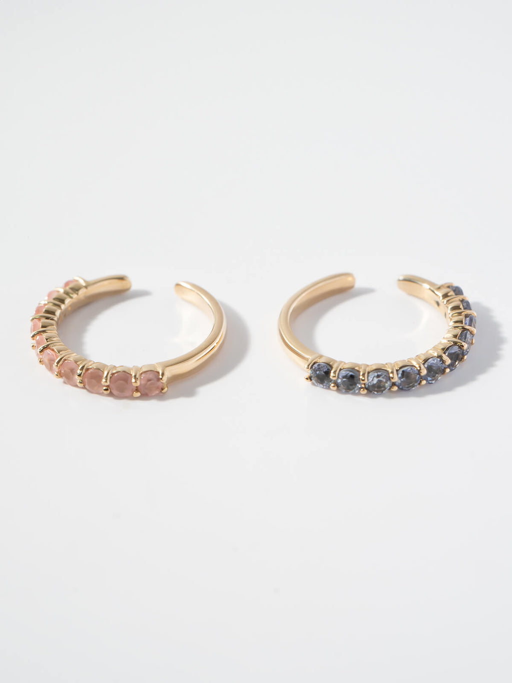 10K Gold Gemstone Elegant Hoop Earcuff | FLONE
