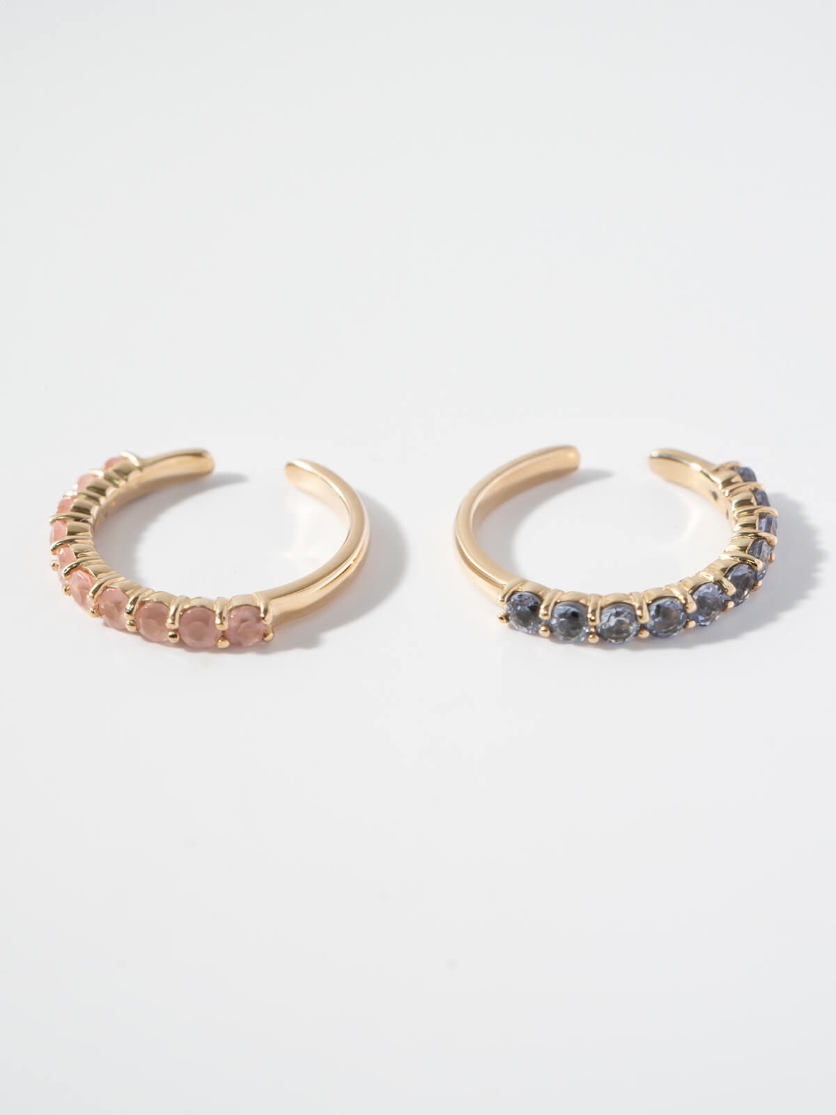 10K Gold Gemstone Elegant Hoop Earcuff | FLONE