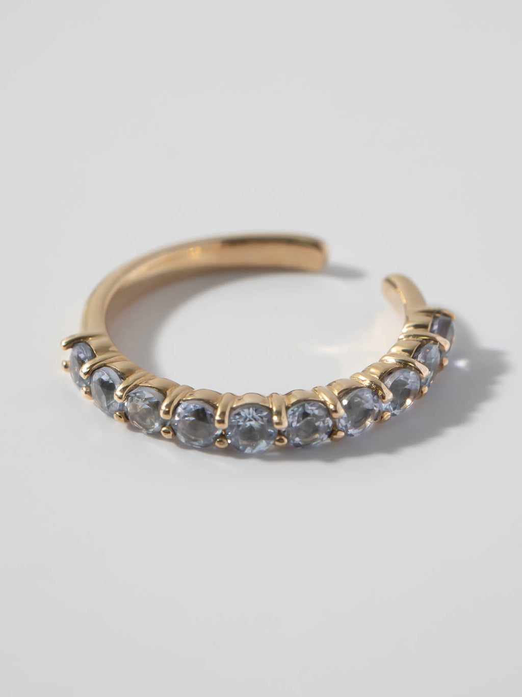 10K Gold Gemstone Elegant Hoop Earcuff | FLONE