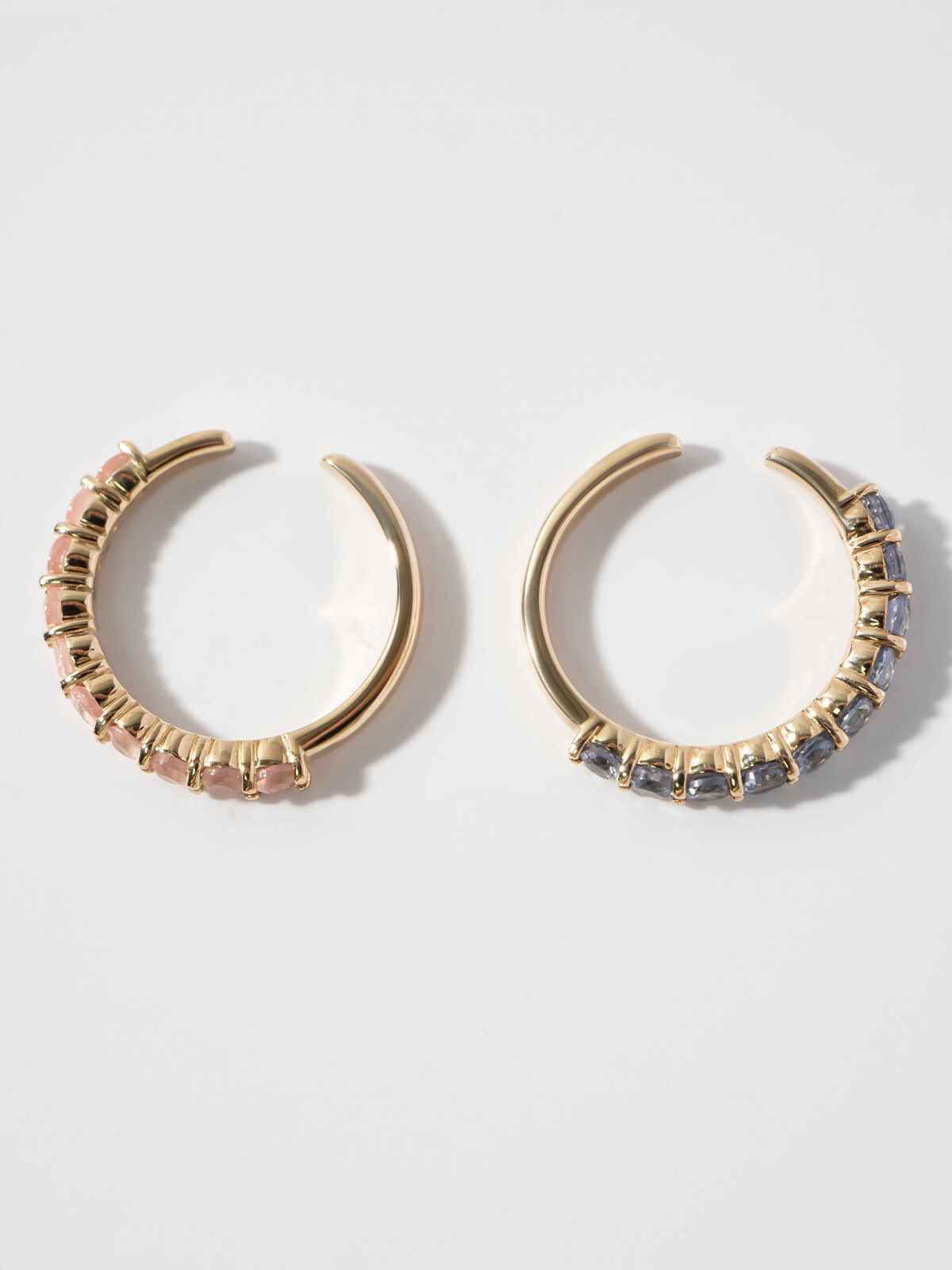 10K Gold Gemstone Elegant Hoop Earcuff | FLONE
