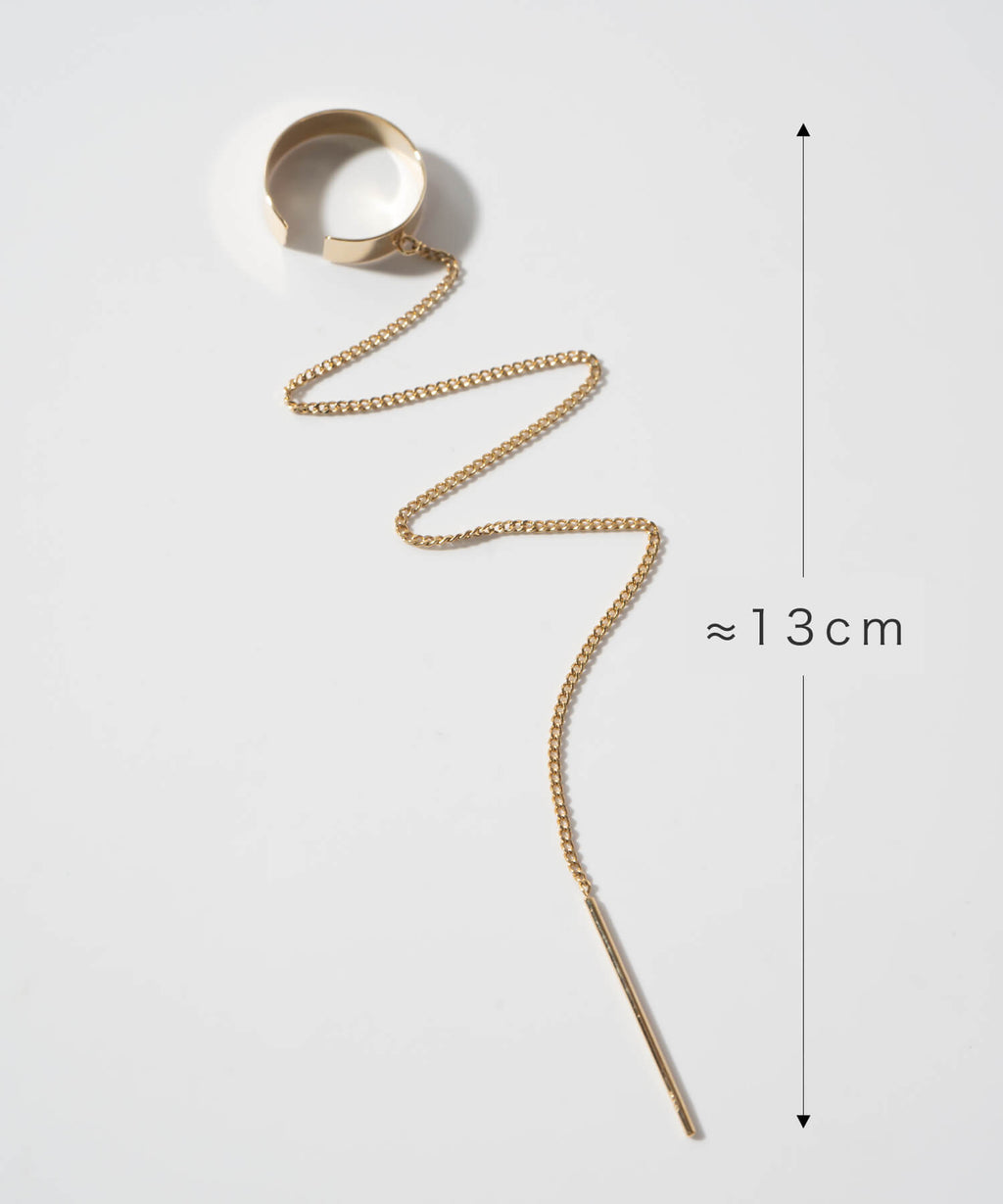 10K Gold Flat Hoop Chain Ear Cuff | FLUX-FLAT
