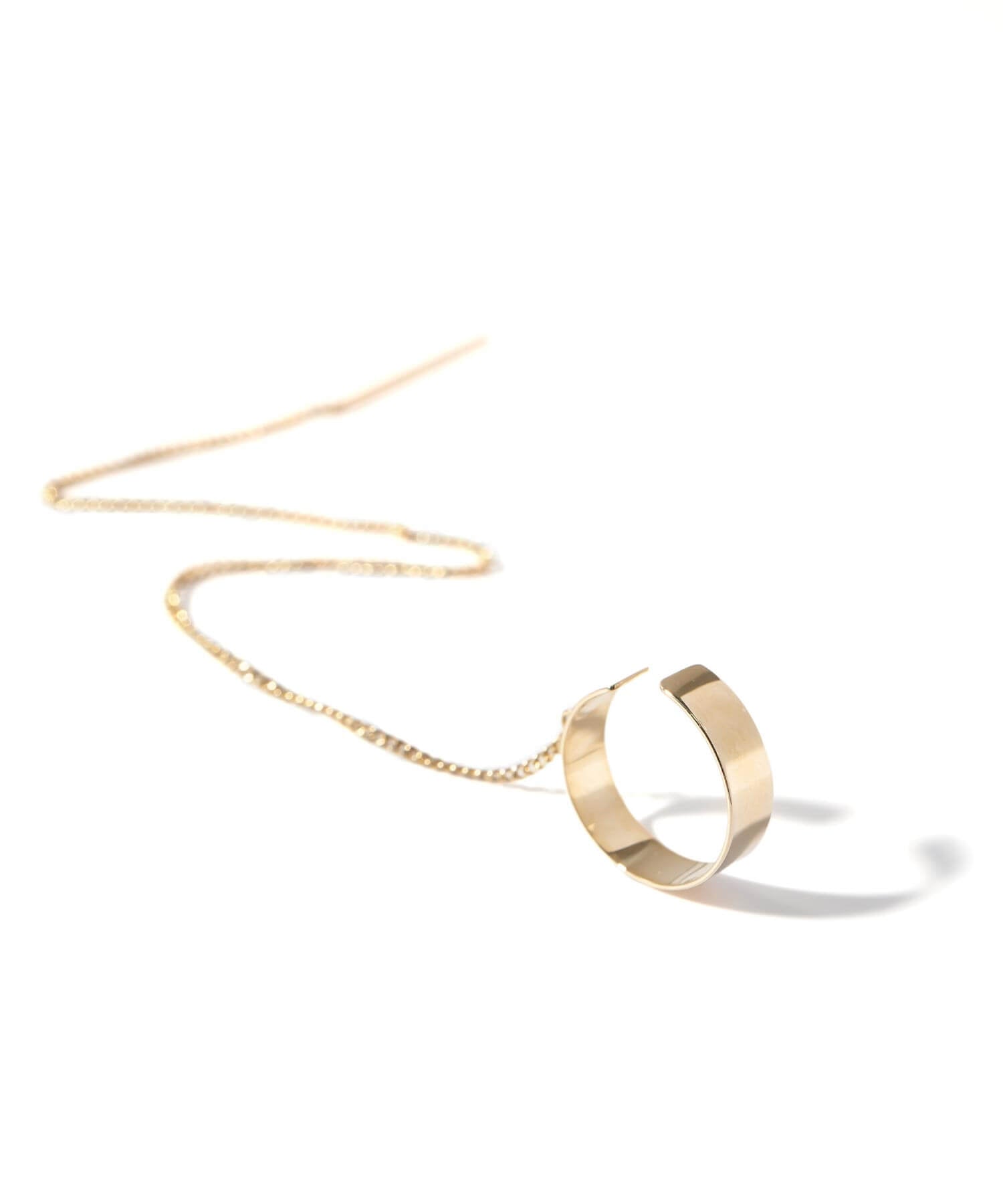 10K Gold Flat Hoop Chain Ear Cuff | FLUX-FLAT