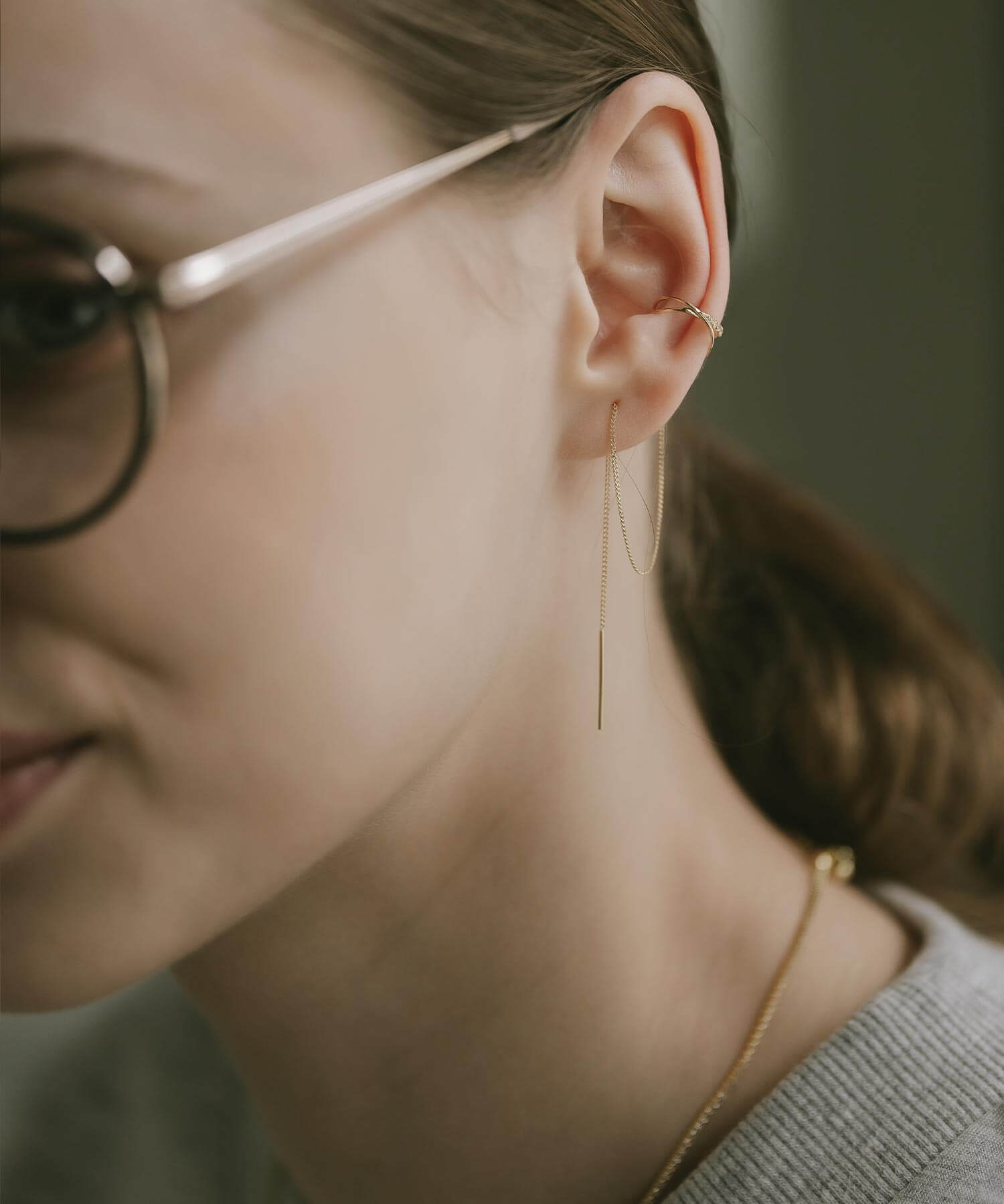 10K Gold Infinity Hoop Ear Cuff | FLUX-INFINI