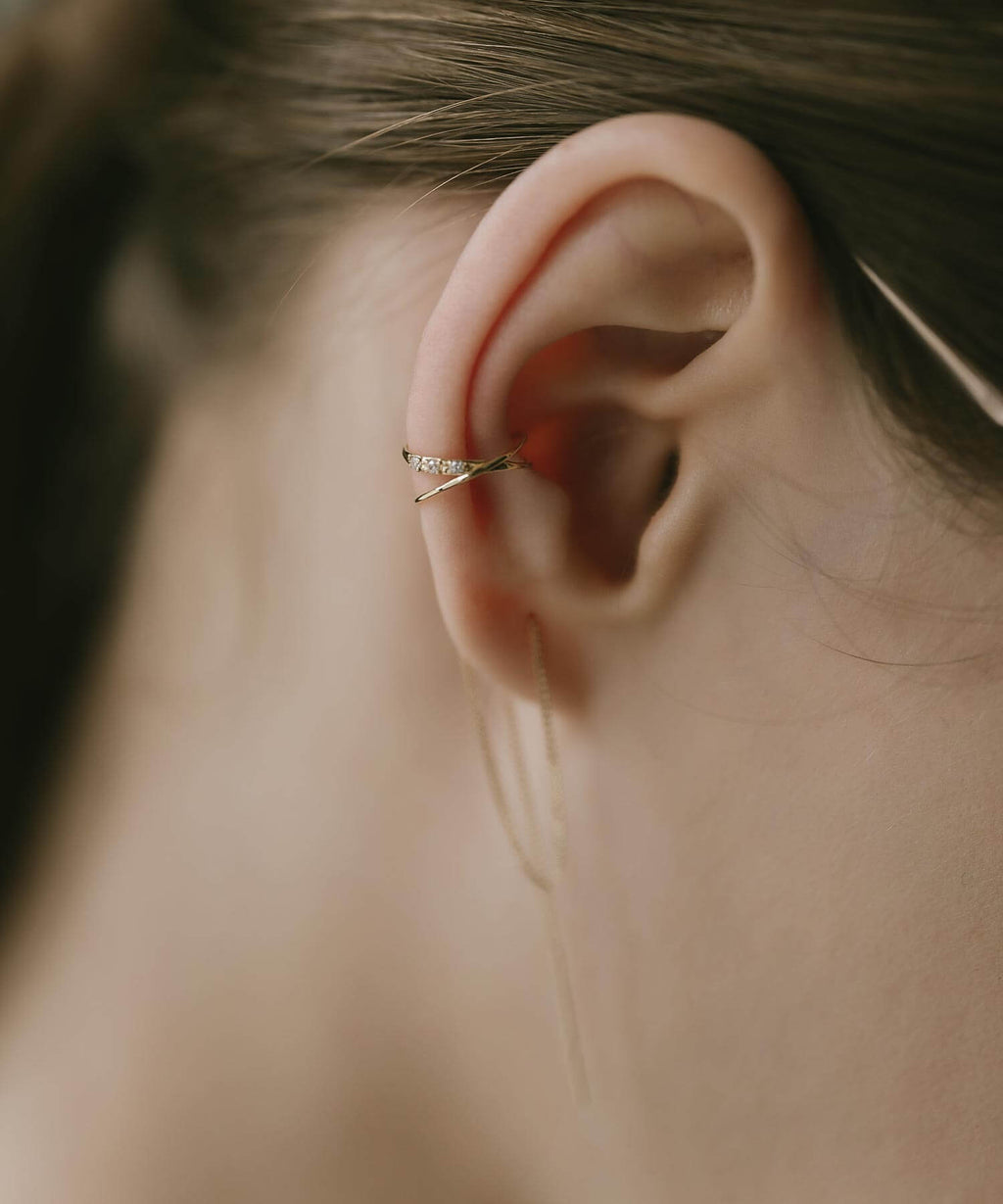 10K Gold Infinity Hoop Ear Cuff | FLUX-INFINI