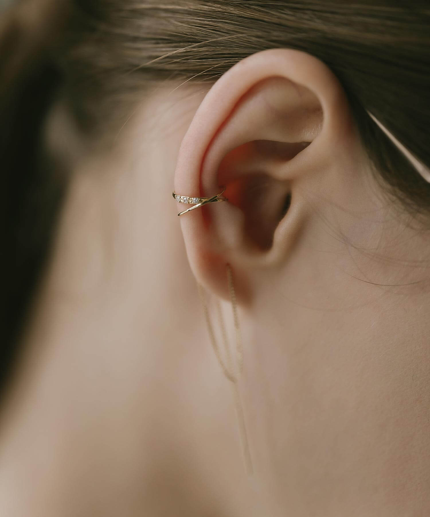 10K Gold Infinity Hoop Ear Cuff | FLUX-INFINI