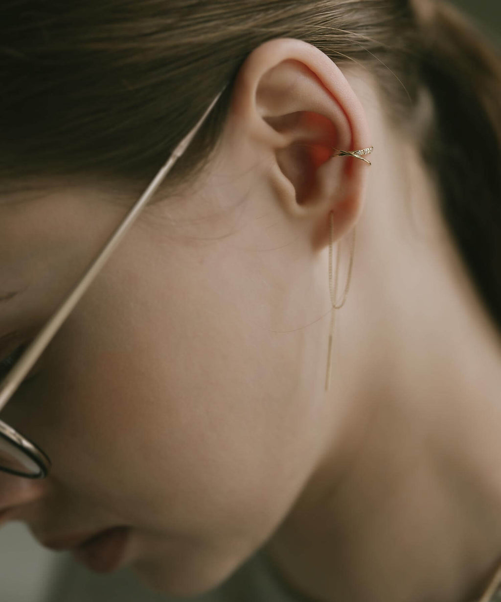 10K Gold Infinity Hoop Ear Cuff | FLUX-INFINI
