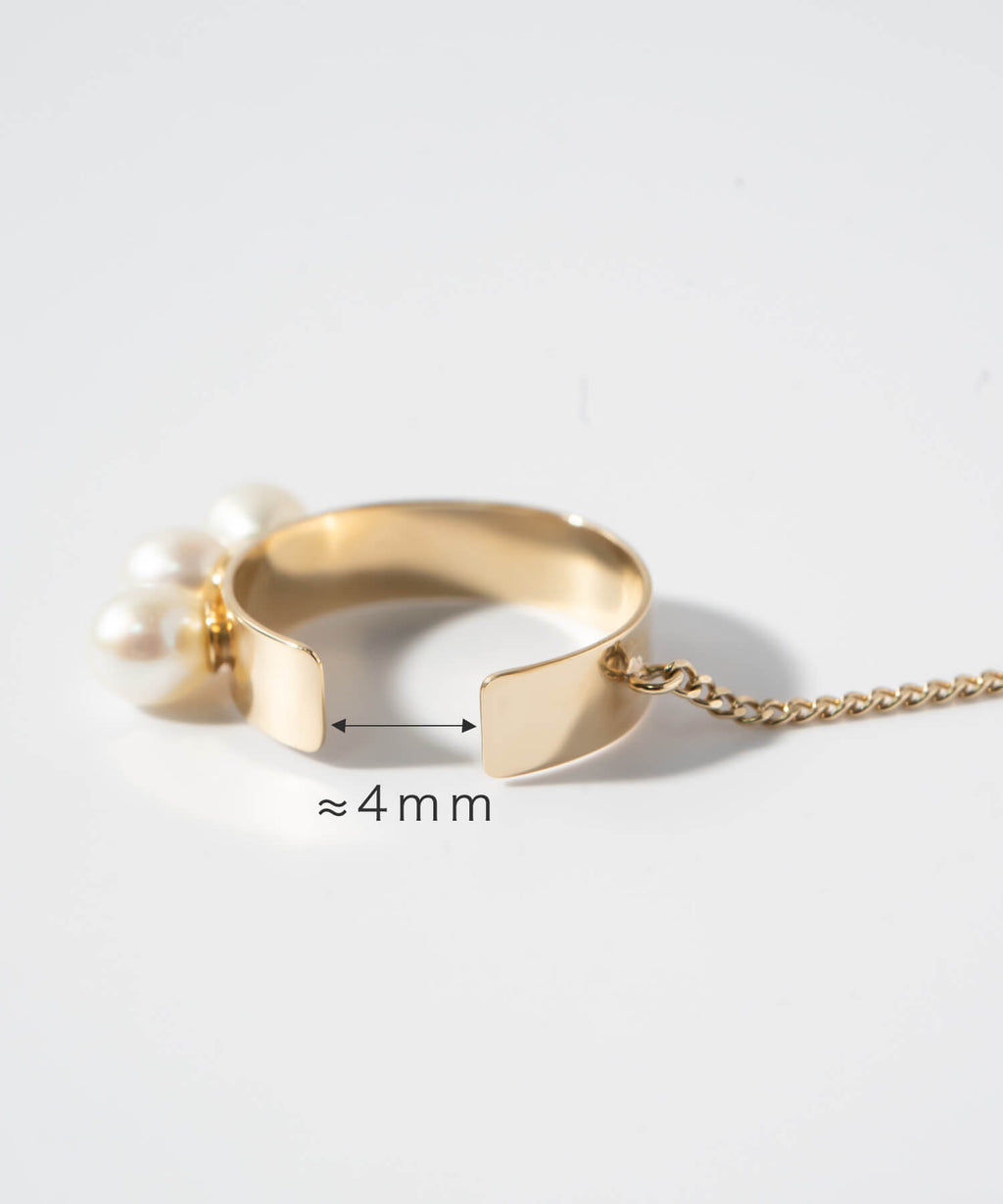 10K Gold Hoop Chain Pearl Ear Cuff | FLUX-PEARL