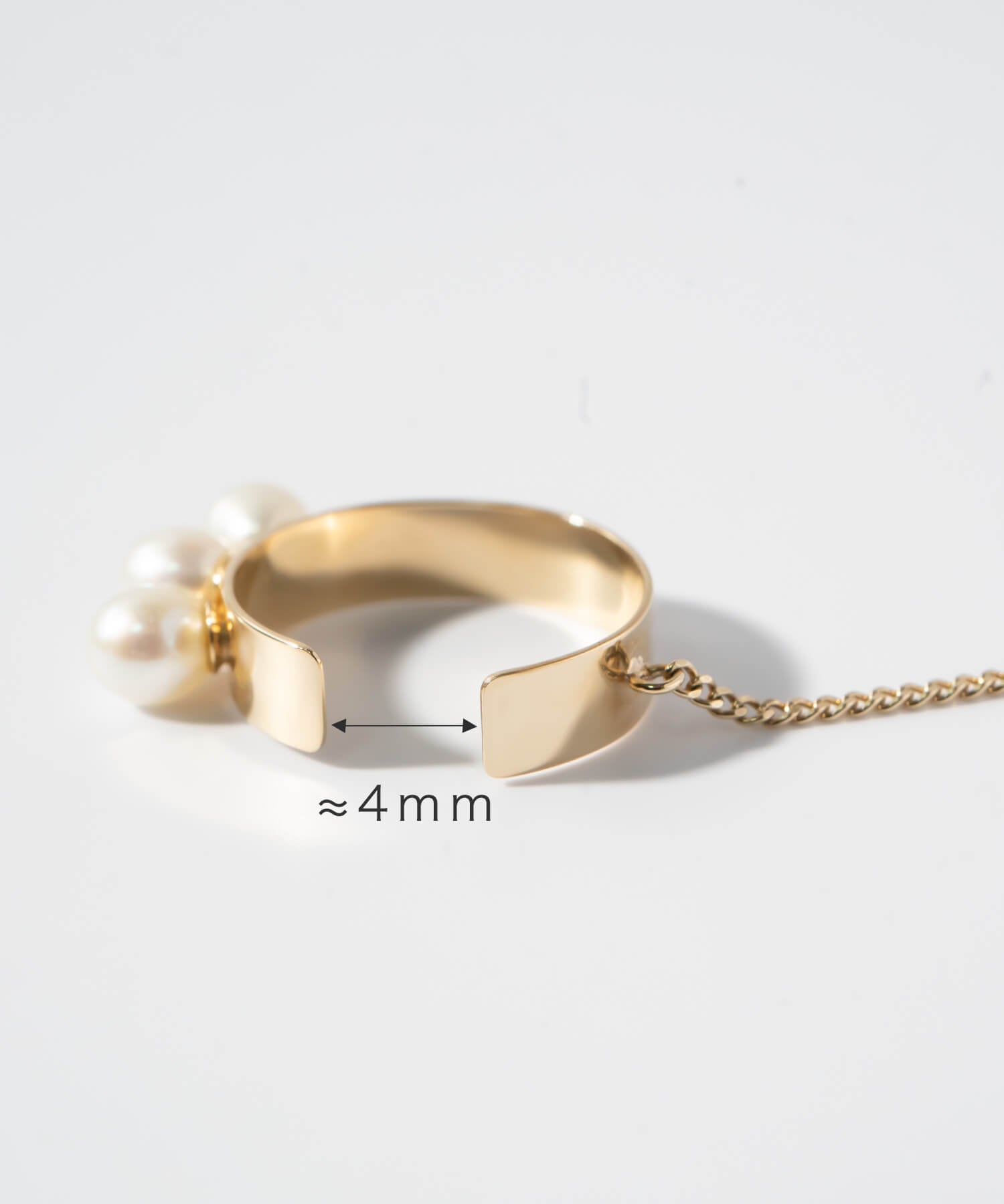 10K Gold Hoop Chain Pearl Ear Cuff | FLUX-PEARL