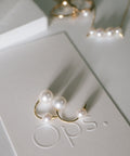 18K Gold Double Pearl Thorny Earrings | FOLLETTA