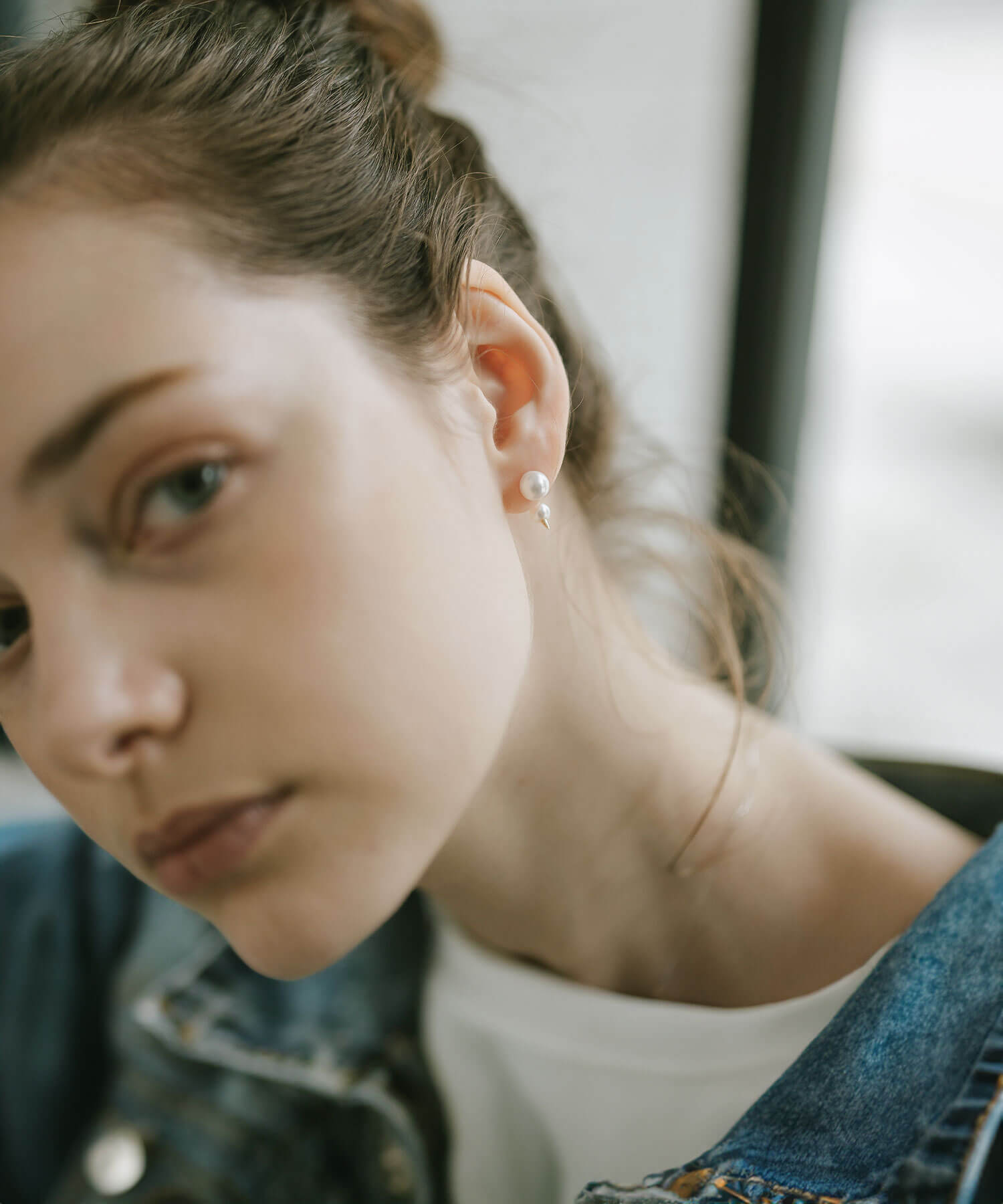 18K Gold Double Pearl Thorny Earrings | FOLLETTA