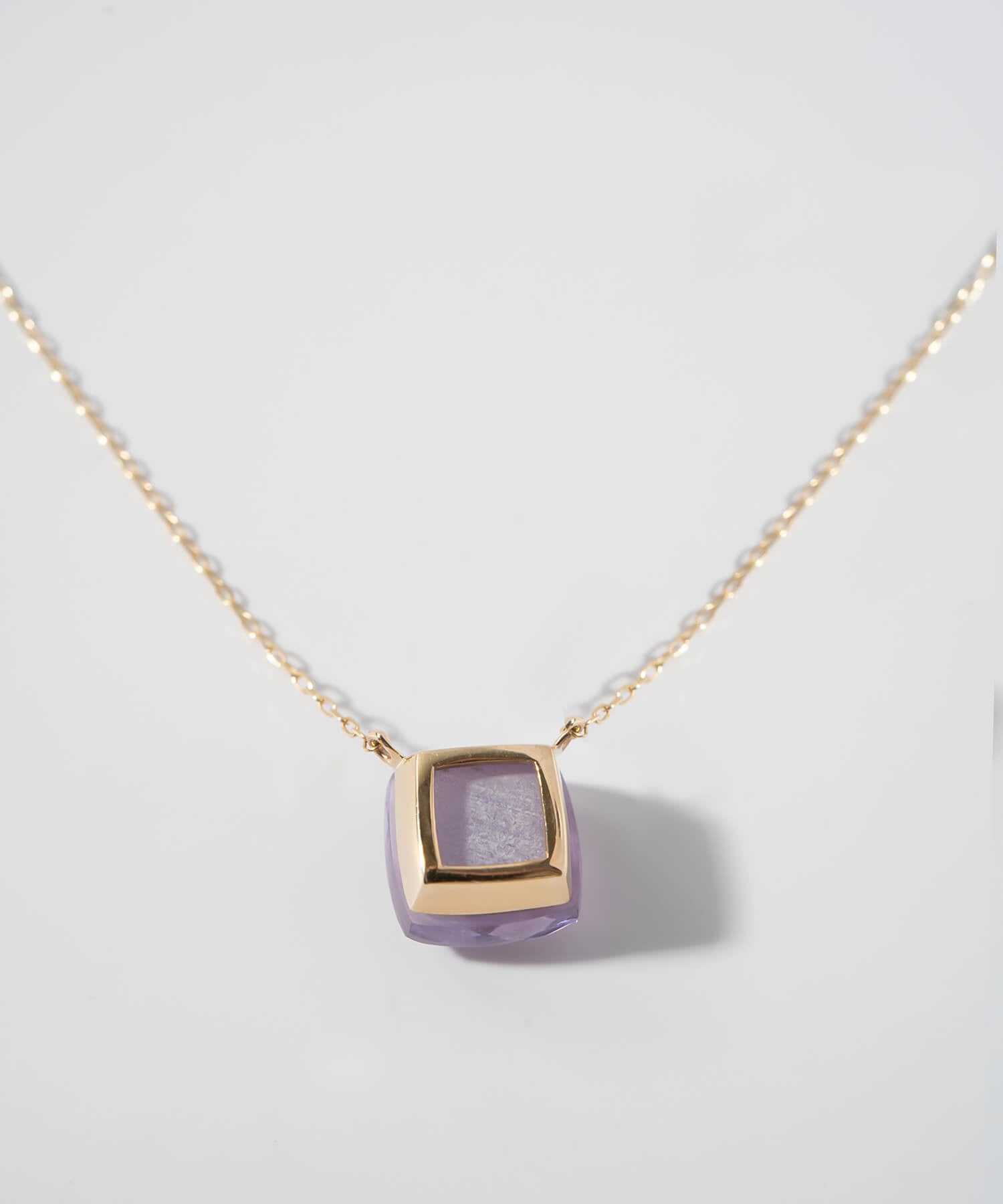 10K Gold Cushion Cut Gemstone Necklace | GLOA ARCA