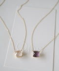 10K Gold Cushion Cut Gemstone Necklace | GLOA ARCA