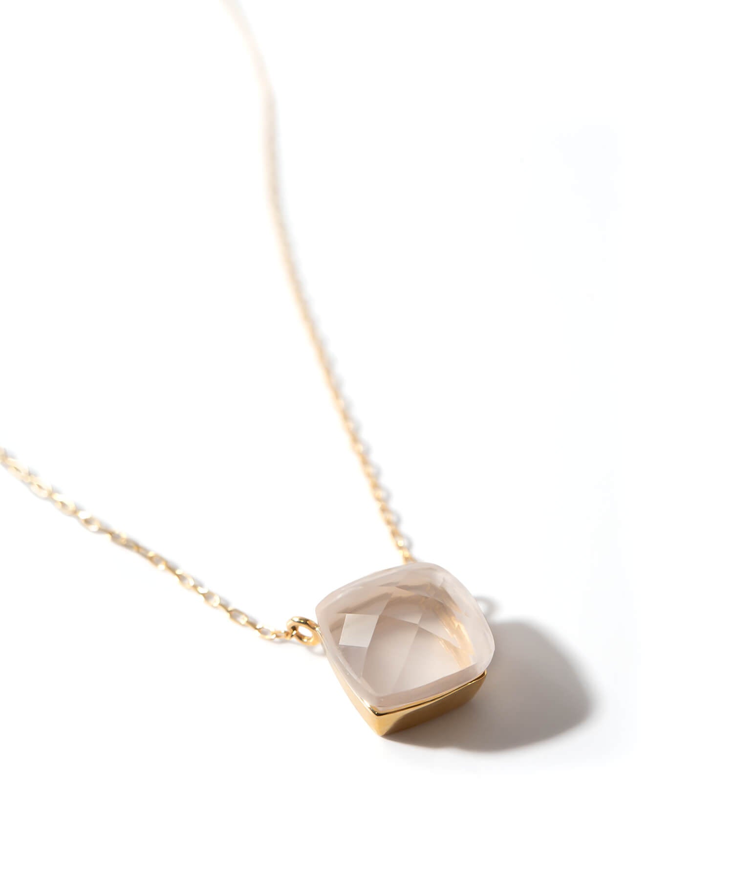 10K Gold Cushion Cut Gemstone Necklace | GLOA ARCA