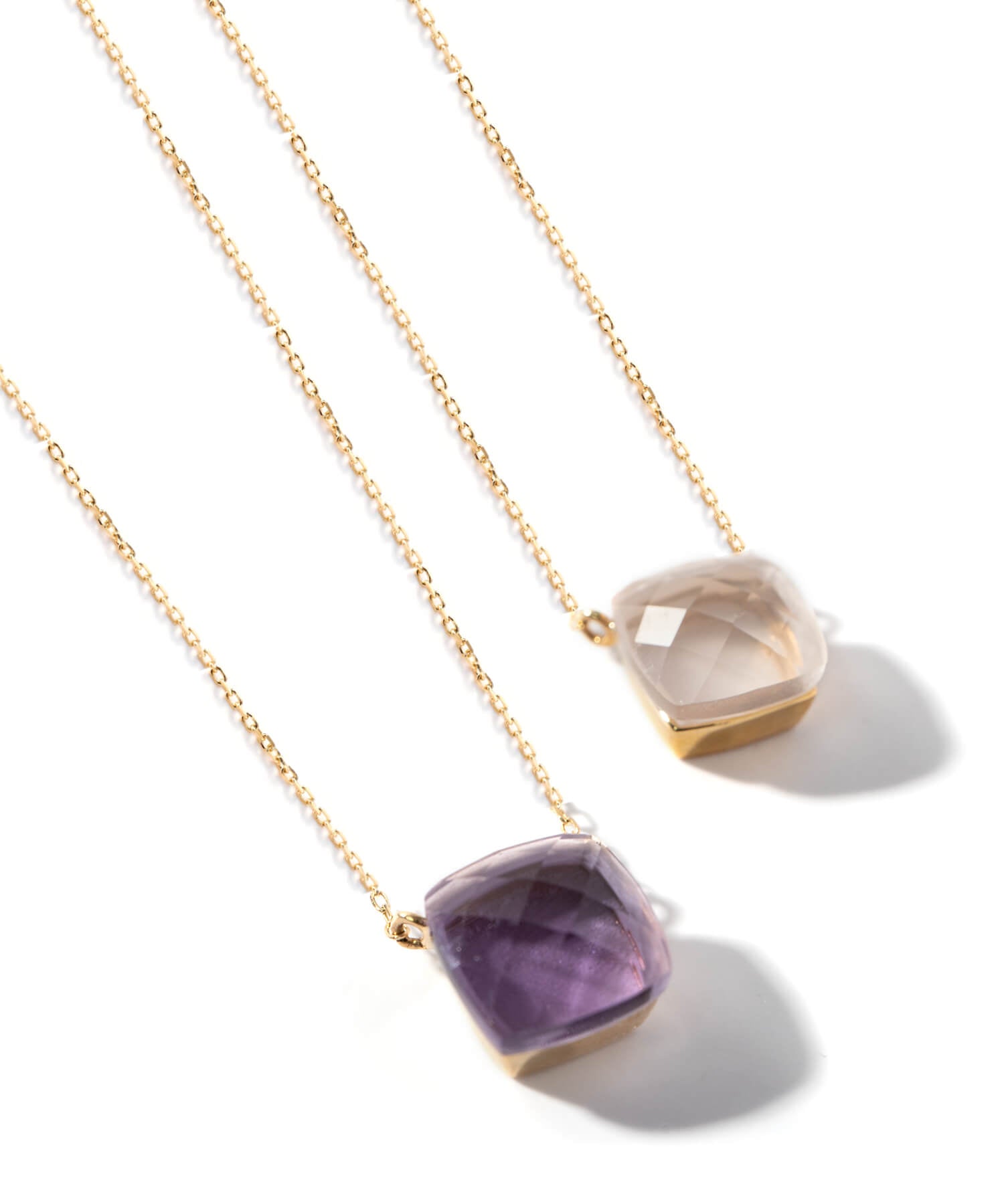 10K Gold Cushion Cut Gemstone Necklace | GLOA ARCA