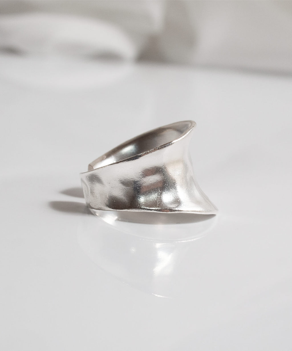 925 Sterling Silver Wide Concave Ear Cuff | GOLDA