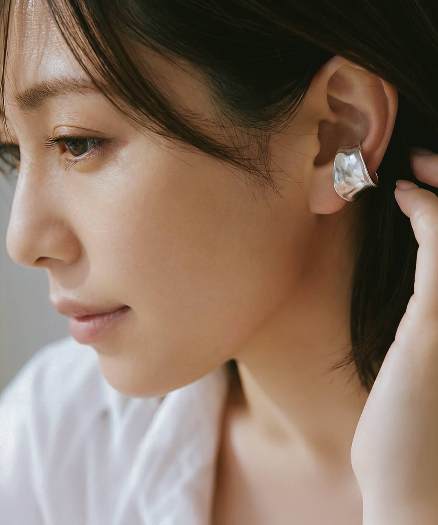 Silver925 Wide Concave Ear Cuff | GOLDA