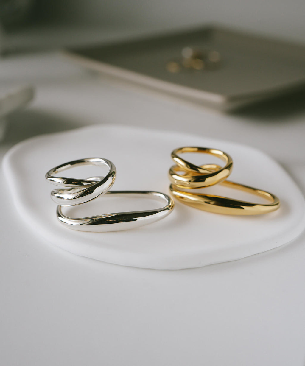 Curvy Double Finger Ring | GRAVE-DUO