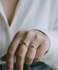 18K Gold Plated Sterling Silver Wide Wavy Ring | GREZIO