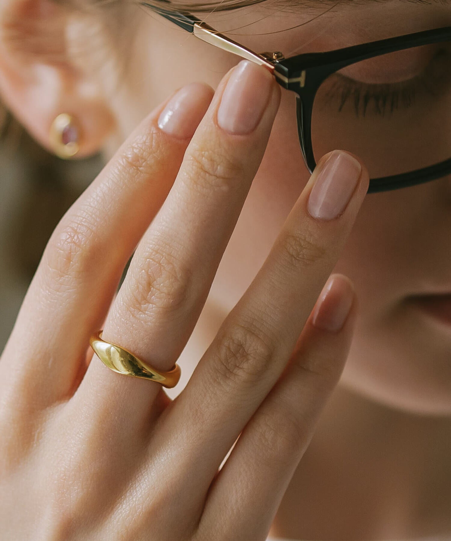 18K Gold Plated Sterling Silver Wide Wavy Ring | GREZIO