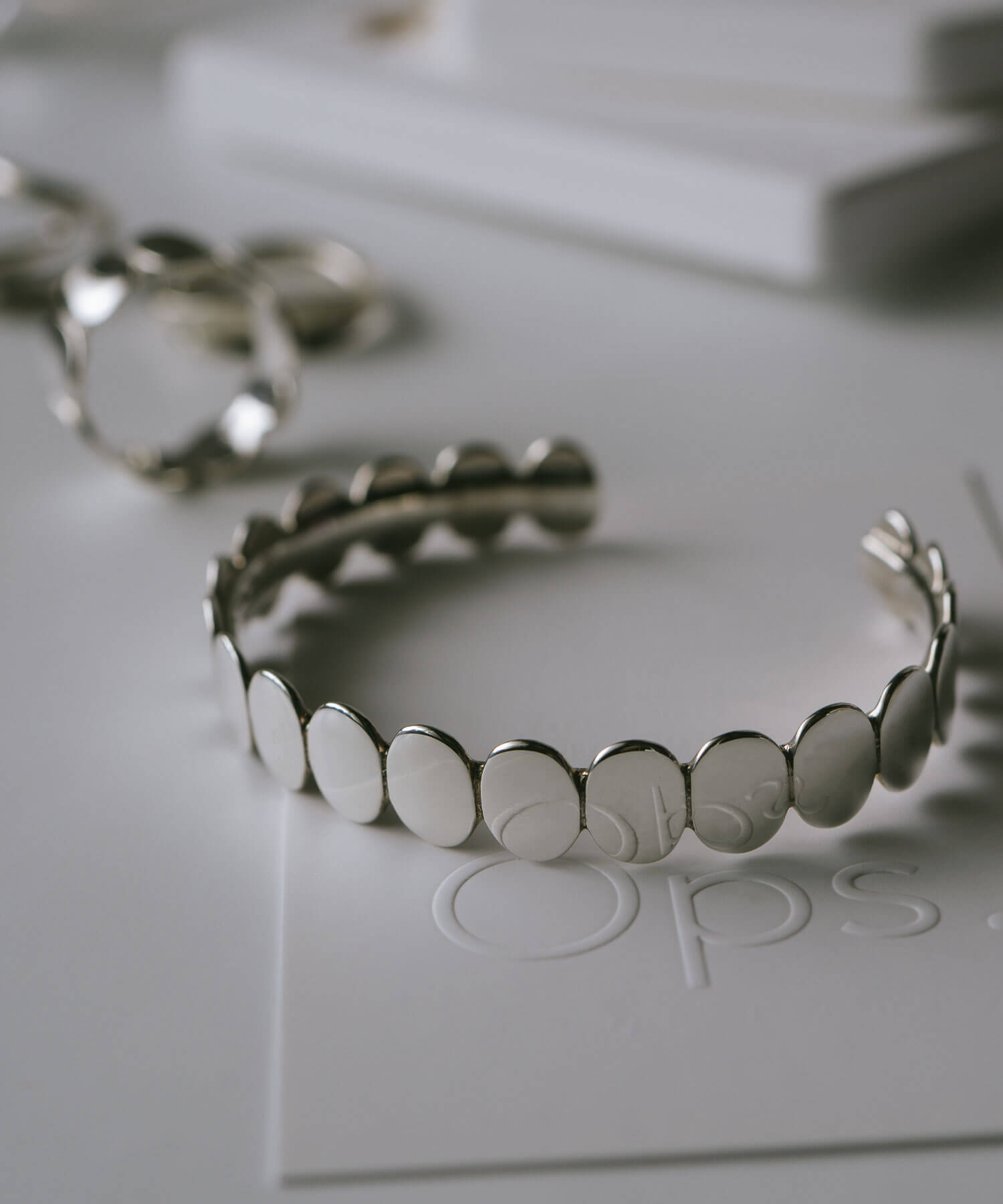 18K Gold Plated Sterling Silver Hammered Beads Bangle | HALVA
